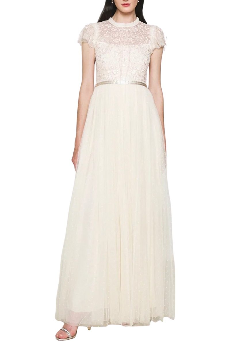Isadora Tulle Maternity Maxi Gown With Nude Lining - Hire Now