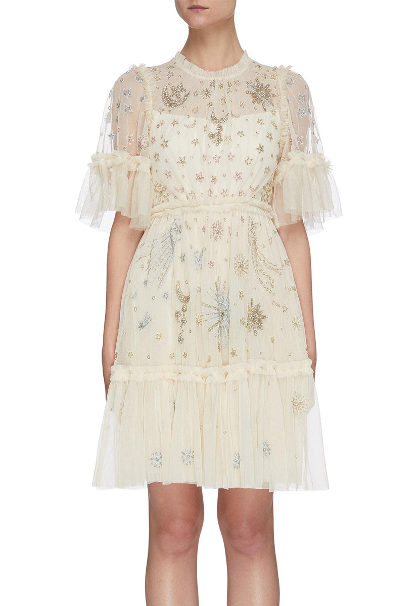 Needle & Thread Nude Ether Embellished Tulle Mini Dress ¶ð| Wardrobista.com