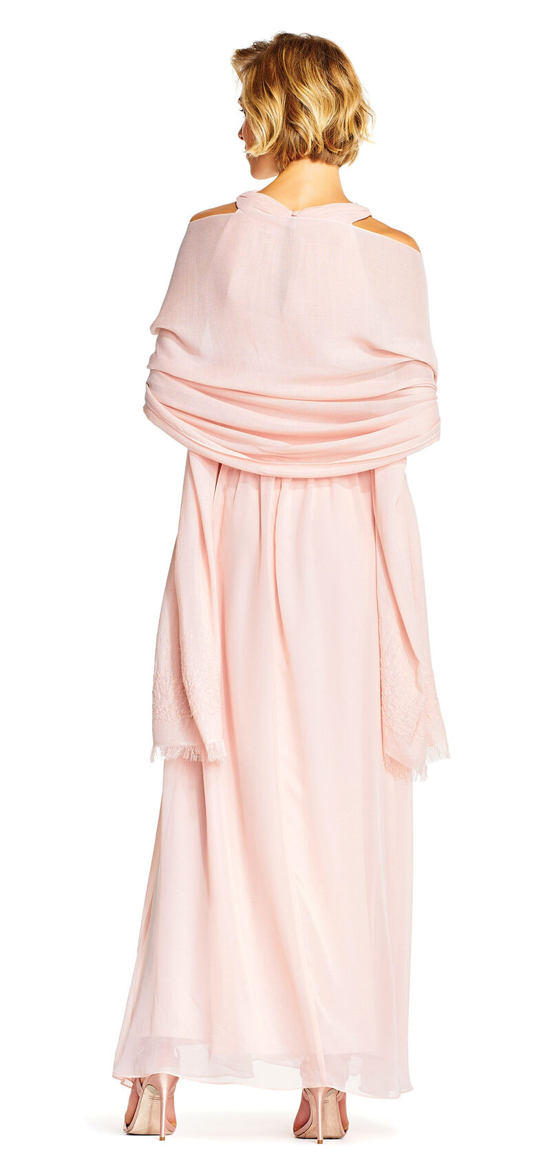 Adraianna Papell Pink Beaded Scarf Wardrobista